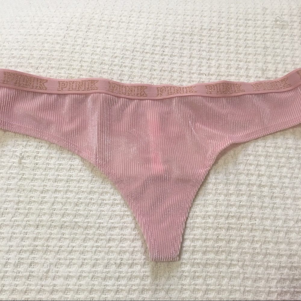 Victoria’s Secret pink velvet thong panty